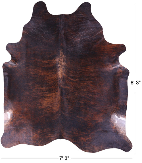 Dark Brindle Natural Cowhide Rug - XX-Large 8' 3