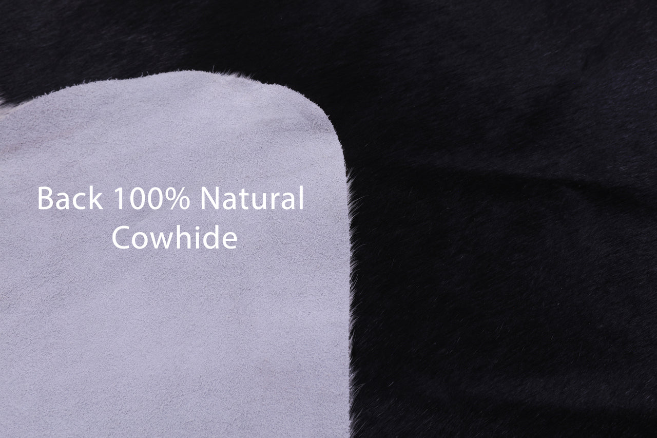 Black Salt & Pepper Natural Cowhide Rug - XX-Large 8' 2"H x 7' 1"W