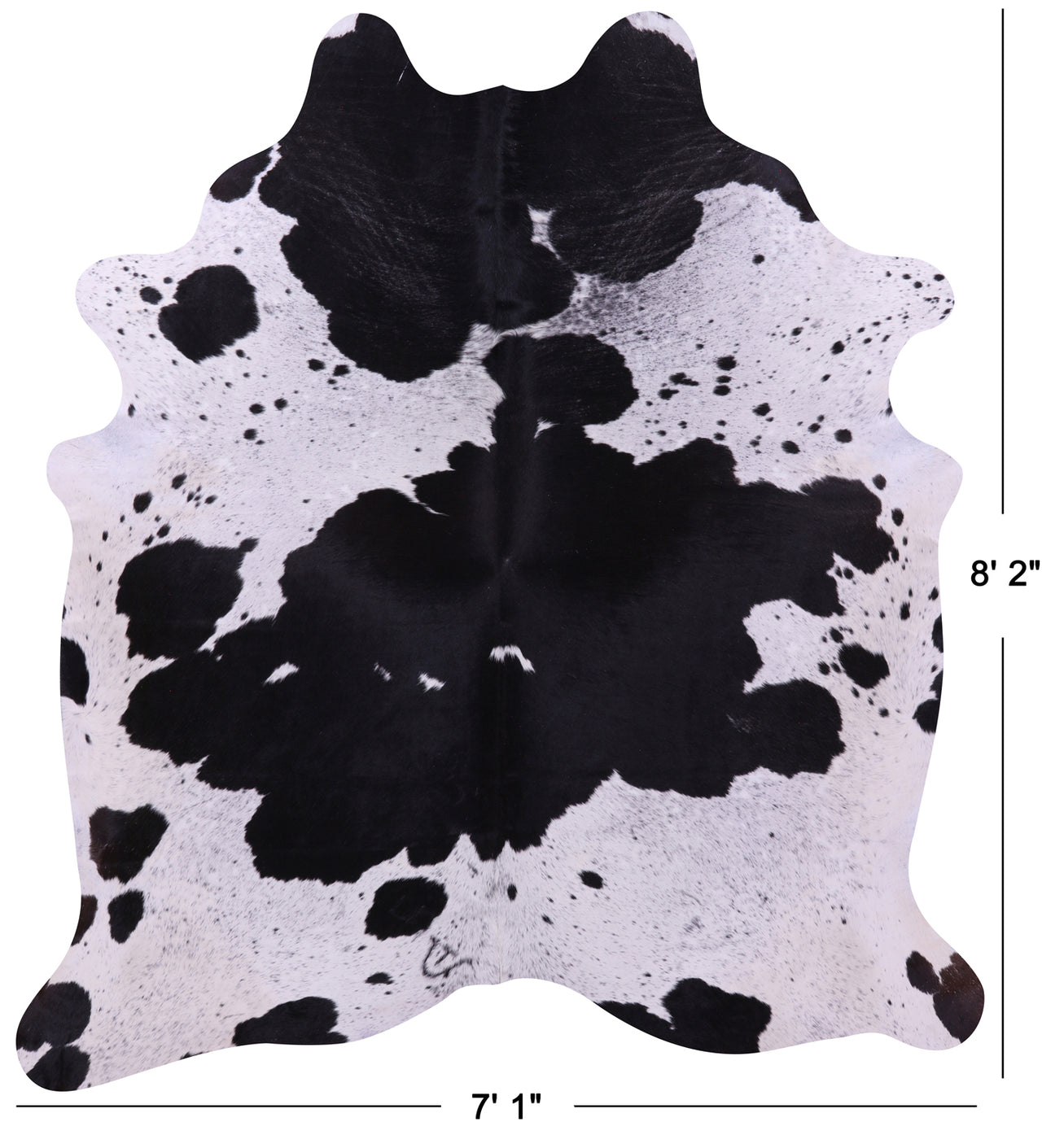 Black Salt & Pepper Natural Cowhide Rug - XX-Large 8' 2"H x 7' 1"W
