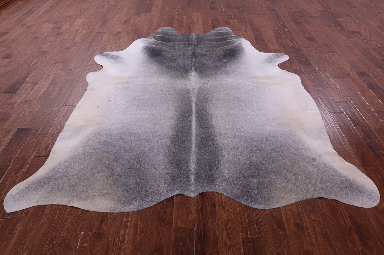 Grey & White Natural Cowhide Rug - XX-Large 8' 7"H x 7' 7"W