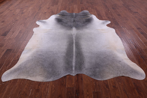 Grey & White Natural Cowhide Rug - XX-Large 8' 7