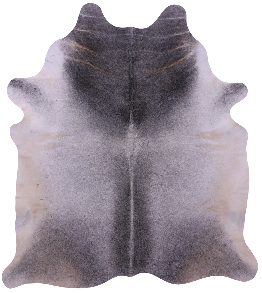 Grey & White Natural Cowhide Rug - XX-Large 8' 7"H x 7' 7"W