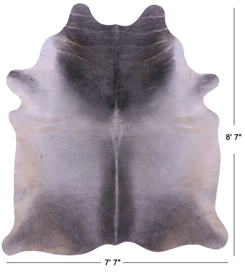 Grey & White Natural Cowhide Rug - XX-Large 8' 7