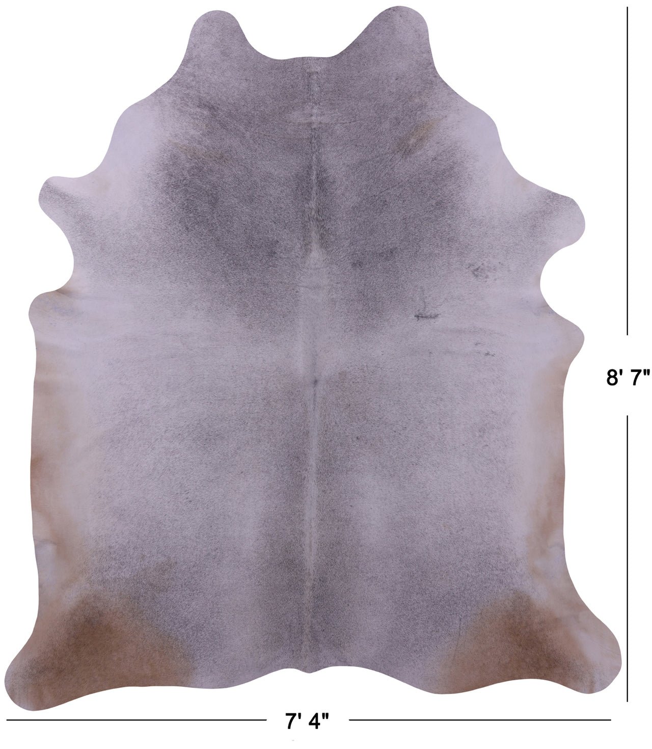 Grey Natural Cowhide Rug - XX-Large 8' 7"H x 7' 4"W