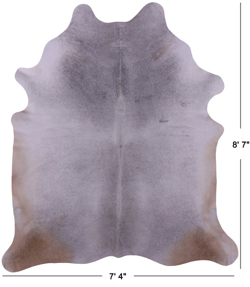 Grey Natural Cowhide Rug - XX-Large 8' 7