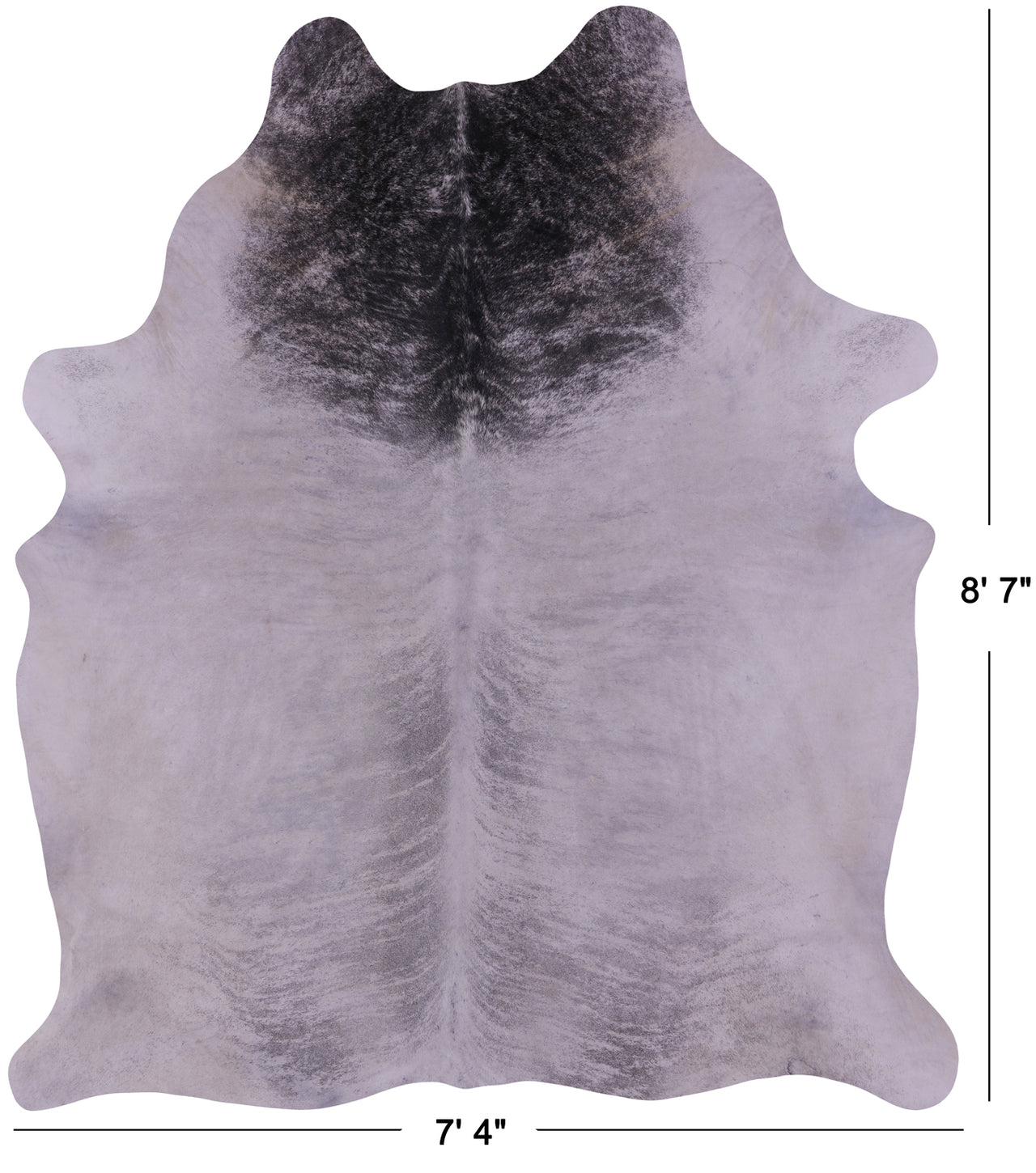 Grey Brindle Natural Cowhide Rug - XX-Large 8' 7"H x 7' 4"W