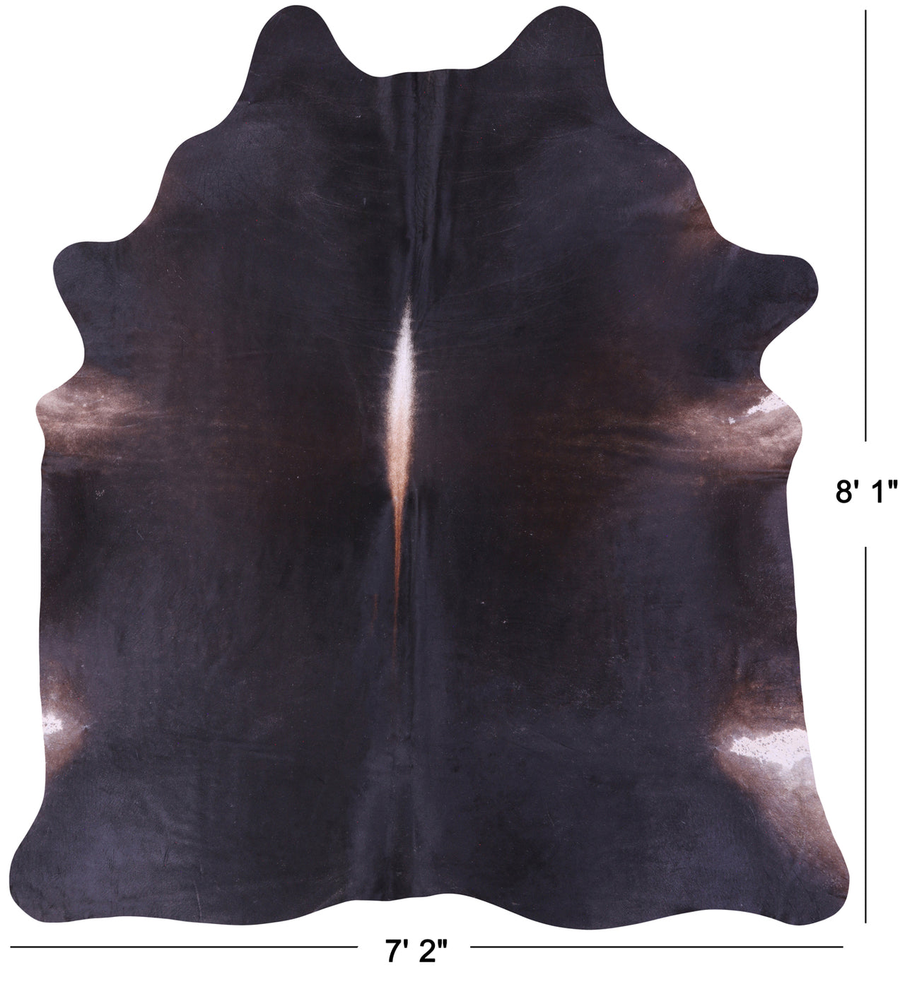 Dark Brown Natural Cowhide Rug - XX-Large 8' 1"H x 7' 2"W