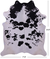 Thumbnail for Black & White Natural Cowhide Rug - XX-Large 9' 0