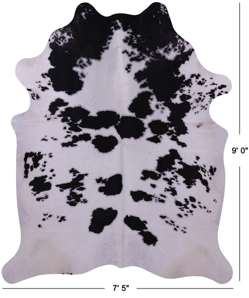 Black & White Natural Cowhide Rug - XX-Large 9' 0