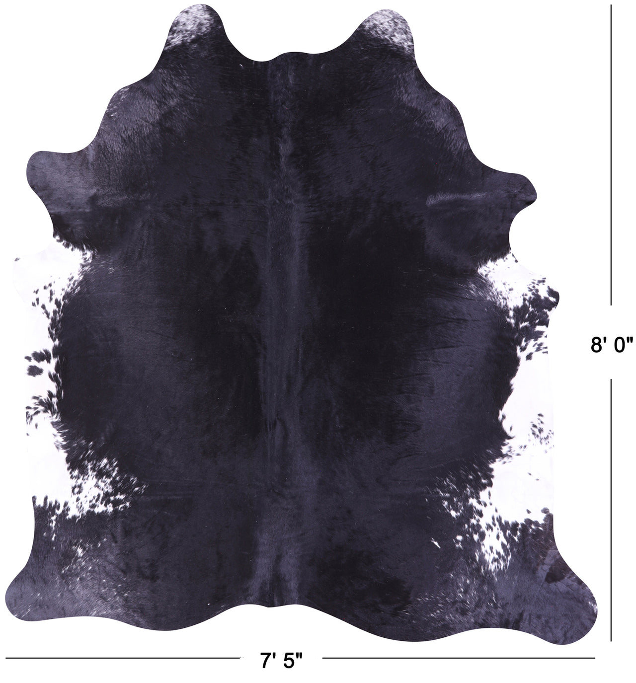 Black & White Natural Cowhide Rug - XX-Large 8' 0"H x 7' 5"W