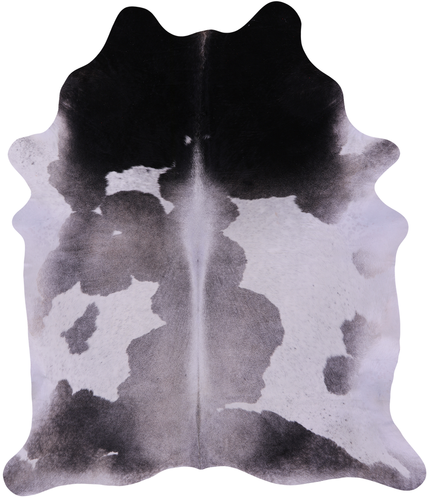 Grey & White Natural Cowhide Rug - XX-Large 8' 8"H x 7' 3"W