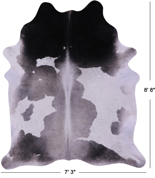 Grey & White Natural Cowhide Rug - XX-Large 8' 8