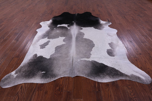 Grey & White Natural Cowhide Rug - XX-Large 8' 8