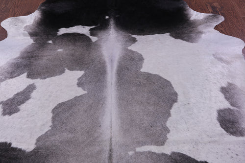 Grey & White Natural Cowhide Rug - XX-Large 8' 8