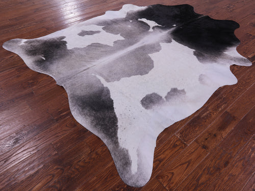 Grey & White Natural Cowhide Rug - XX-Large 8' 8