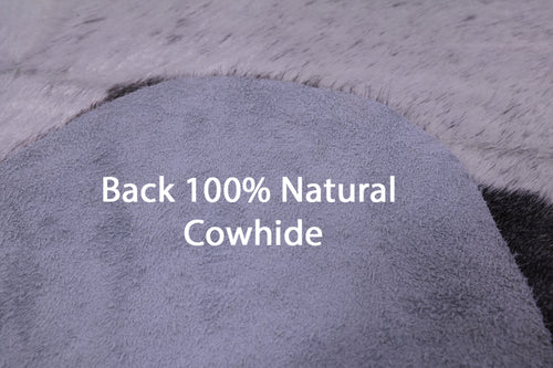Grey & White Natural Cowhide Rug - XX-Large 8' 8