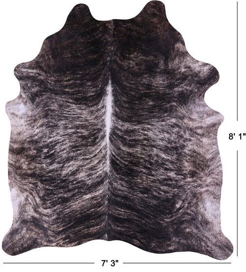 Grey Brindle Natural Cowhide Rug - XX-Large 8' 1