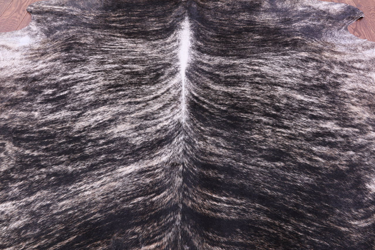 Grey Brindle Natural Cowhide Rug - XX-Large 8' 1"H x 7' 3"W