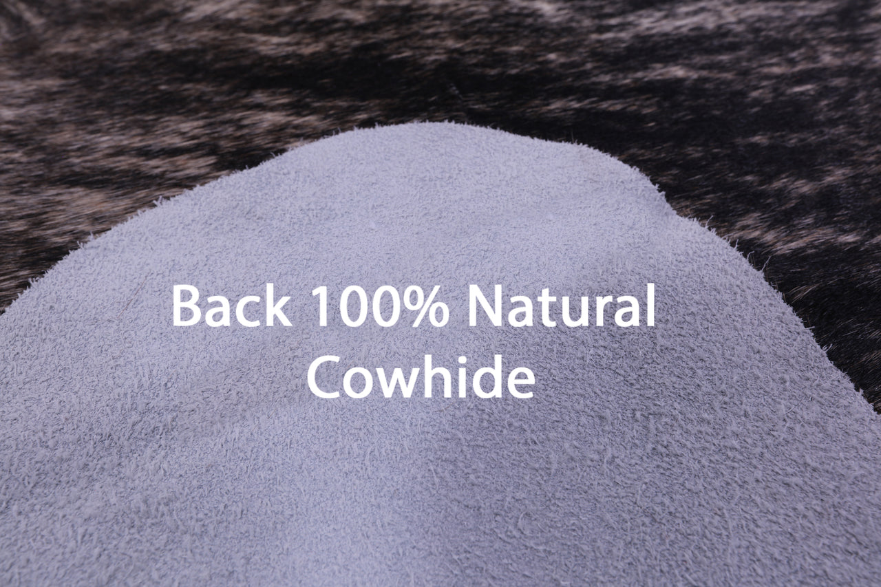 Grey Brindle Natural Cowhide Rug - XX-Large 8' 1"H x 7' 3"W