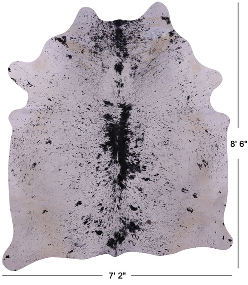 Black Salt & Pepper Natural Cowhide Rug - XX-Large 8' 6