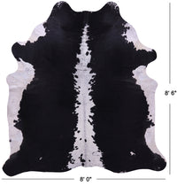 Thumbnail for Black & White Natural Cowhide Rug - XX-Large 8' 6