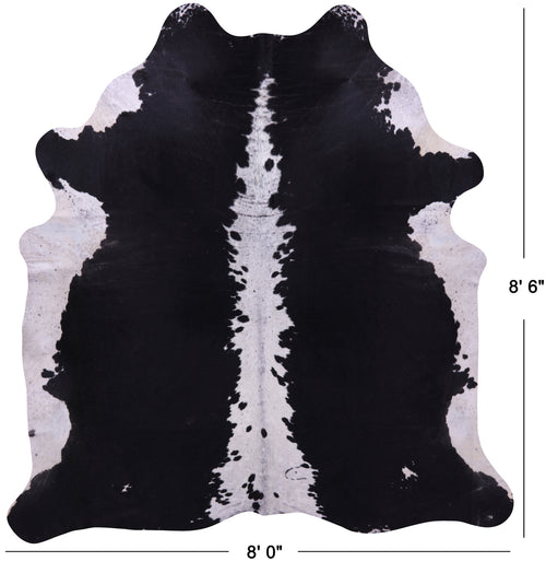 Black & White Natural Cowhide Rug - XX-Large 8' 6