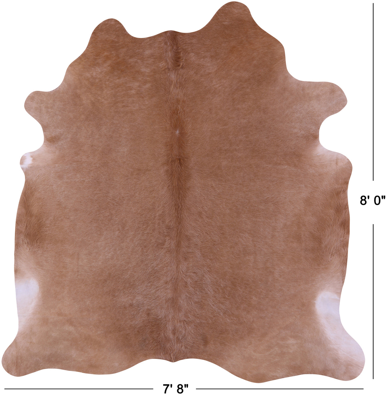 Light Brown Natural Cowhide Rug - XX-Large 8' 0"H x 7' 8"W