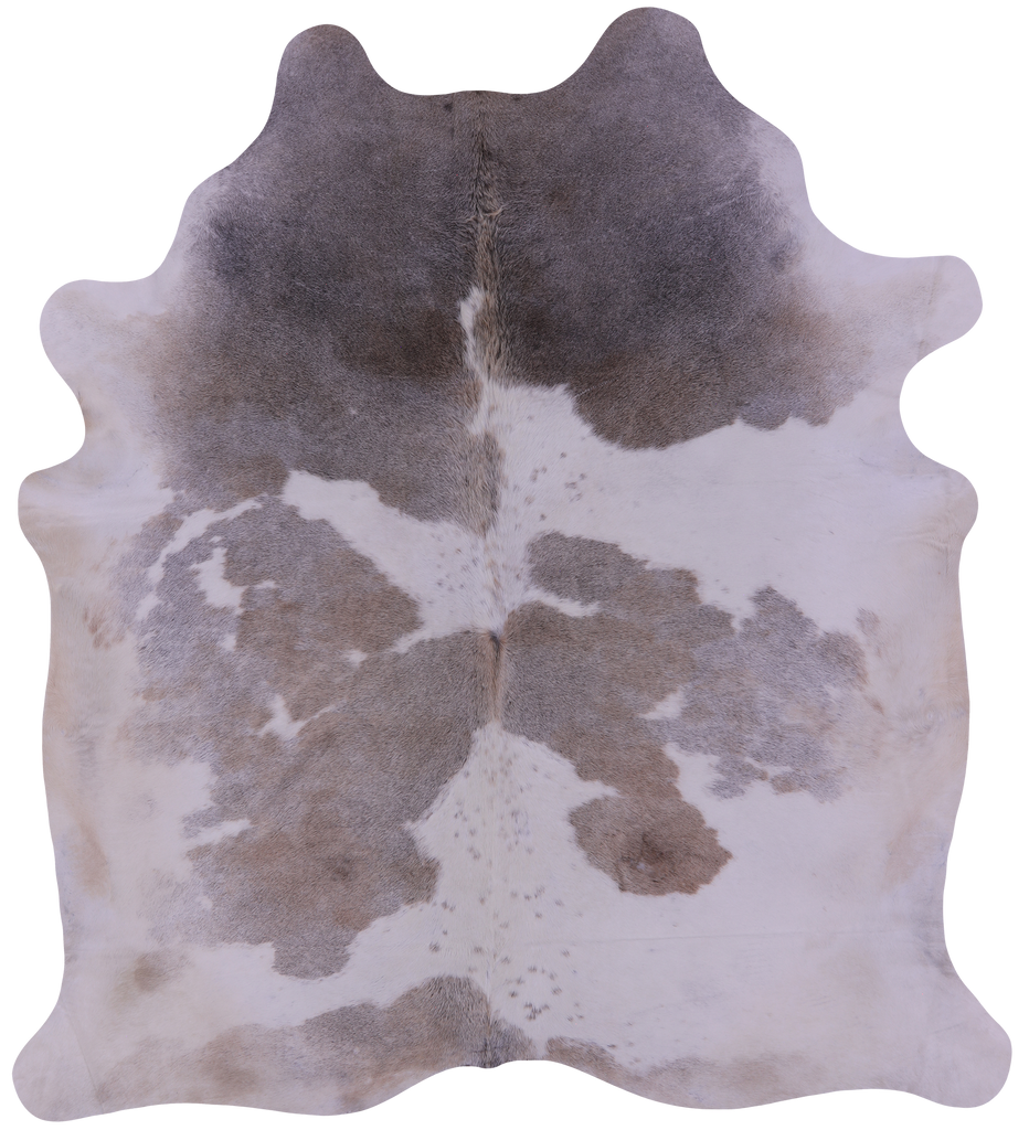 Grey & White Natural Cowhide Rug - XX-Large 8' 5"H x 7' 7"W