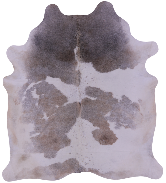 Grey & White Natural Cowhide Rug - XX-Large 8' 5"H x 7' 7"W
