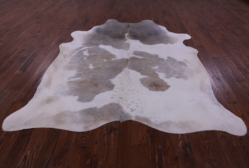 Grey & White Natural Cowhide Rug - XX-Large 8' 5