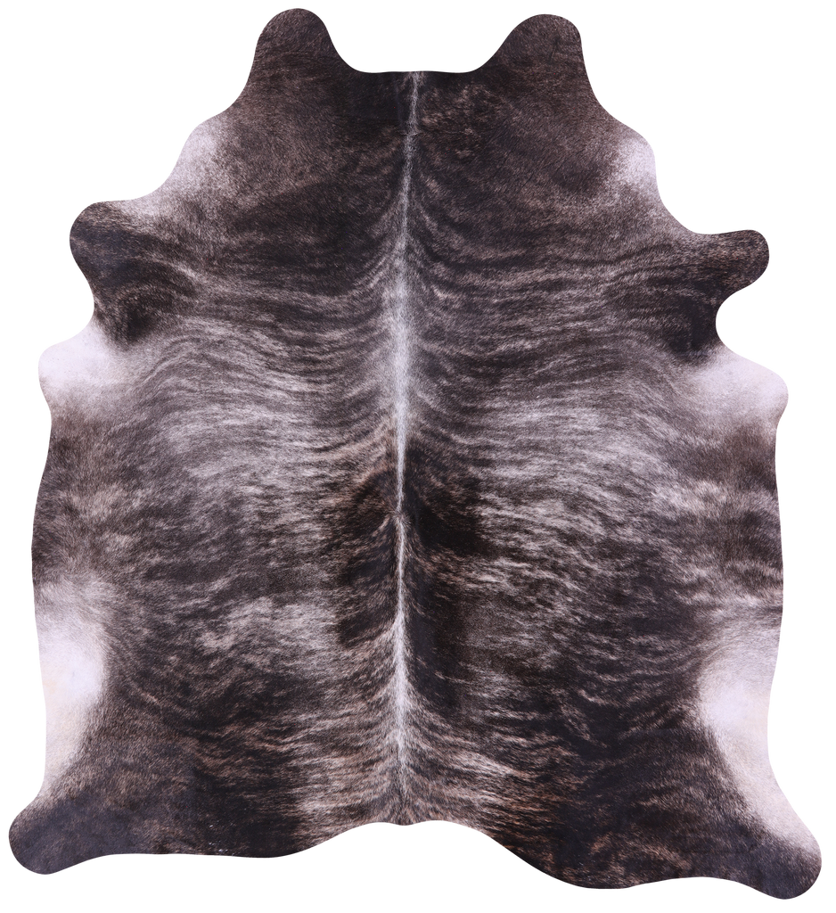 Grey Brindle Natural Cowhide Rug - XX-Large 8' 0"H x 7' 4"W