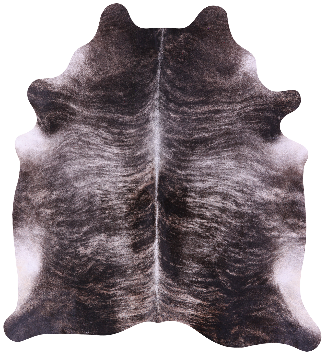 Grey Brindle Natural Cowhide Rug - XX-Large 8' 0"H x 7' 4"W