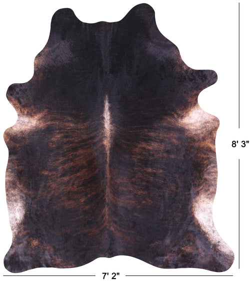 Dark Brindle Natural Cowhide Rug - XX-Large 8' 3
