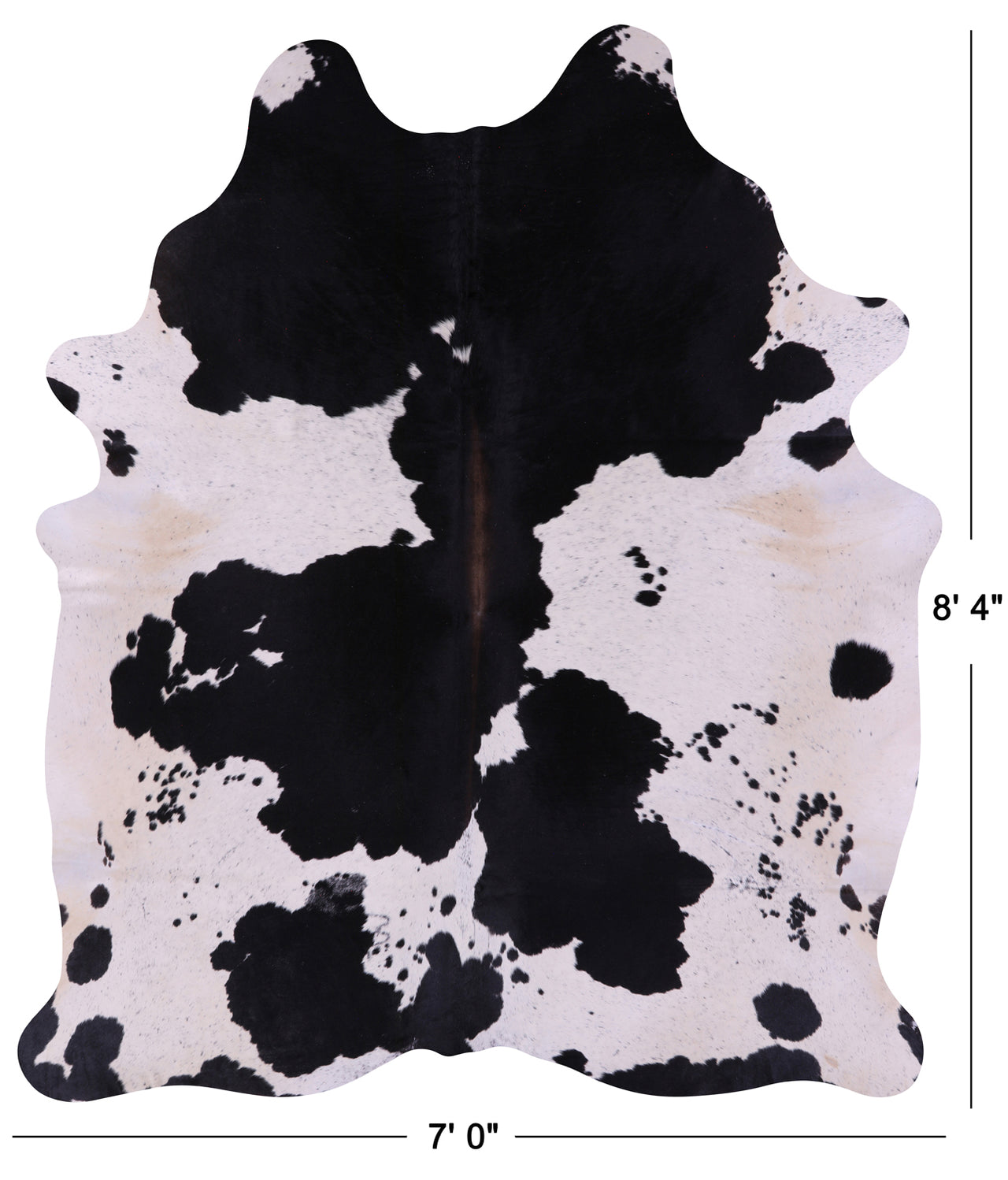Black & White Natural Cowhide Rug - XX-Large 8' 4"H x 7' 0"W