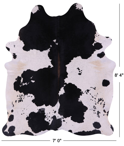 Black & White Natural Cowhide Rug - XX-Large 8' 4