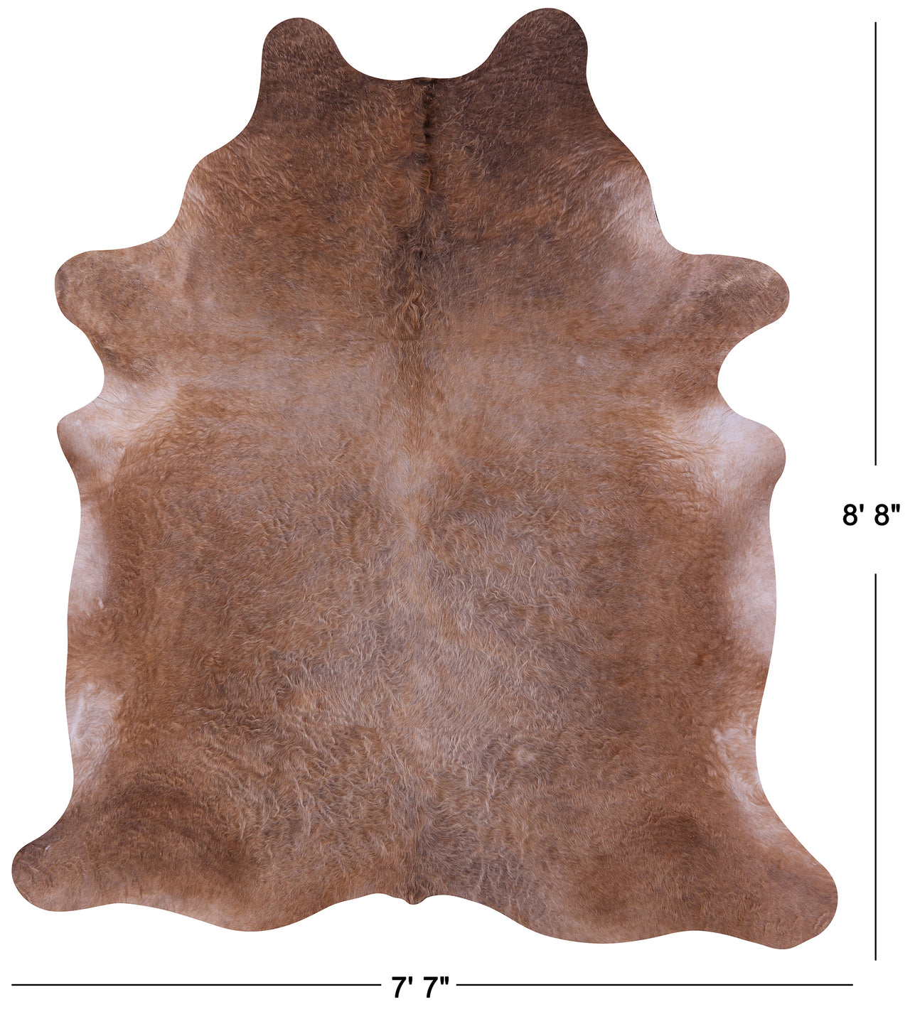 Light Brown Natural Cowhide Rug - XX-Large 8' 8"H x 7' 7"W