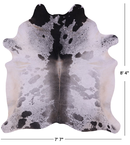 Black Salt & Pepper Natural Cowhide Rug - XX-Large 8' 4