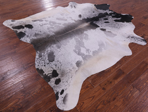 Black Salt & Pepper Natural Cowhide Rug - XX-Large 8' 4