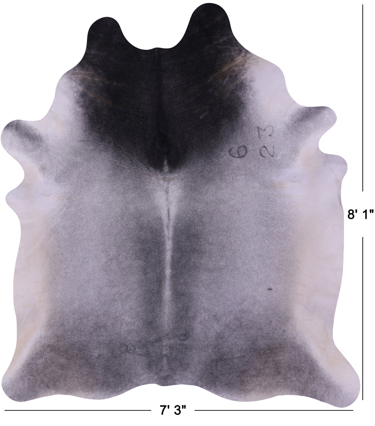Grey Natural Cowhide Rug - XX-Large 8' 1"H x 7' 3"W