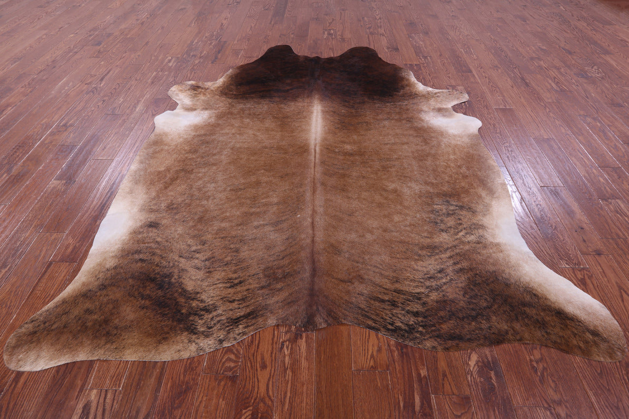 Light Brindle Natural Cowhide Rug - XX-Large 8' 7"H x 7' 3"W