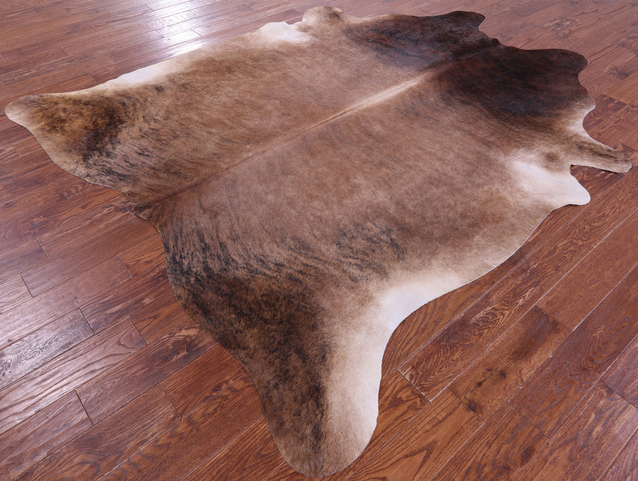 Light Brindle Natural Cowhide Rug - XX-Large 8' 7"H x 7' 3"W