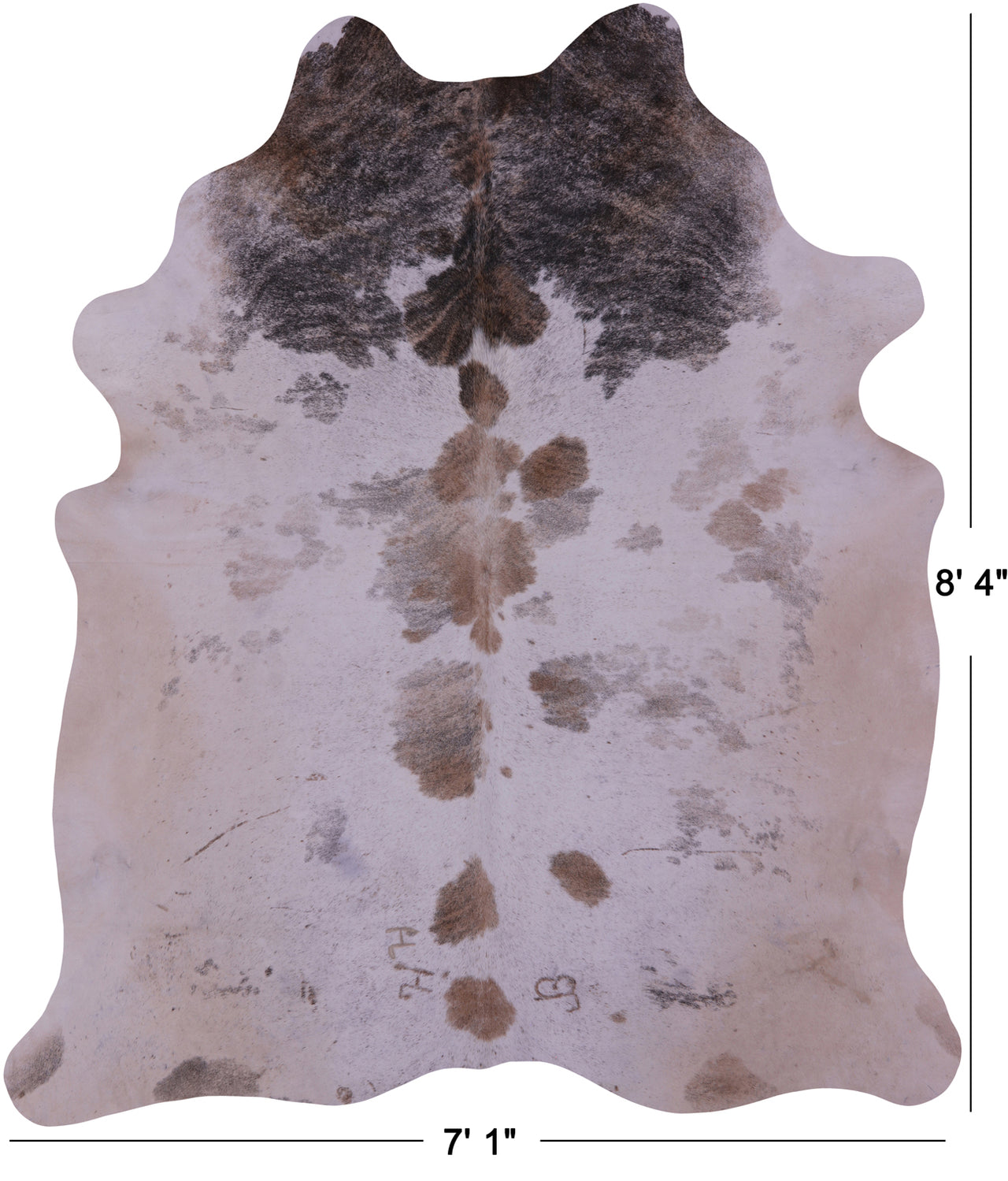 Beige Natural Cowhide Rug - XX-Large 8' 4"H x 7' 1"W