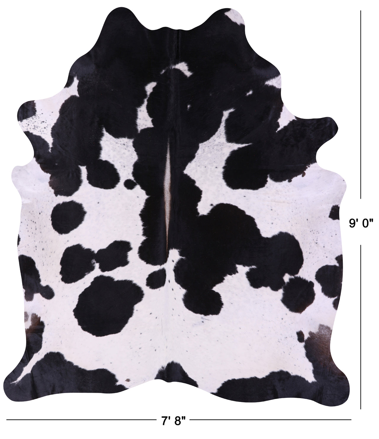 Black & White Natural Cowhide Rug - XX-Large 9' 0"H x 7' 8"W