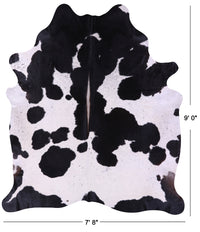 Thumbnail for Black & White Natural Cowhide Rug - XX-Large 9' 0