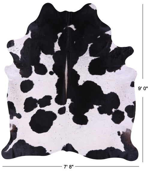 Black & White Natural Cowhide Rug - XX-Large 9' 0