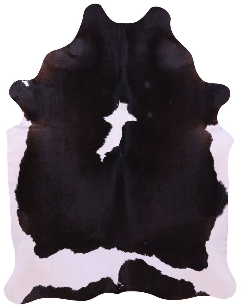 Black & White Natural Cowhide Rug - XX-Large 8' 6"H x 6' 7"W
