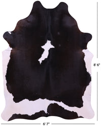 Thumbnail for Black & White Natural Cowhide Rug - XX-Large 8' 6
