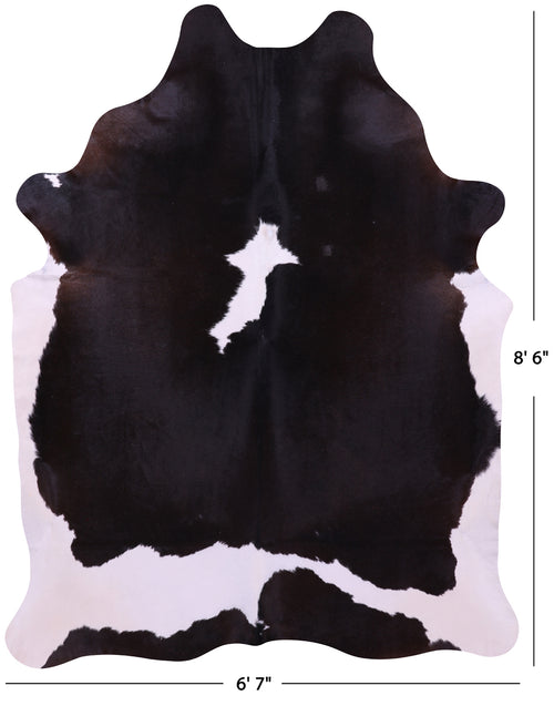Black & White Natural Cowhide Rug - XX-Large 8' 6