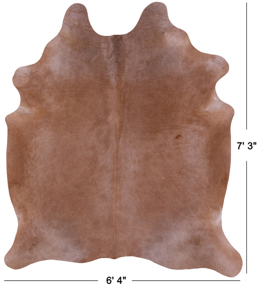Light Brown Natural Cowhide Rug - X-Large 7' 3