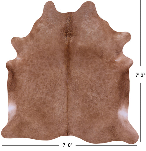 Light Brown Natural Cowhide Rug - X-Large 7' 3